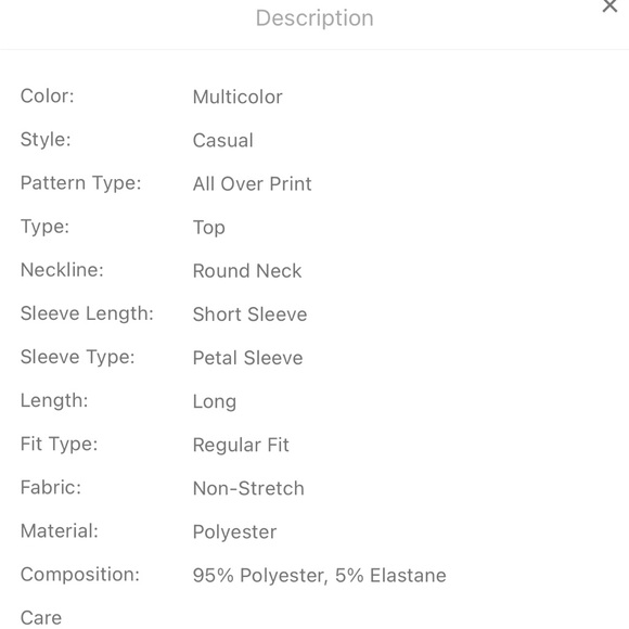 Shein Allover Print Petal Sleeve Blouse - Picture 4 of 9